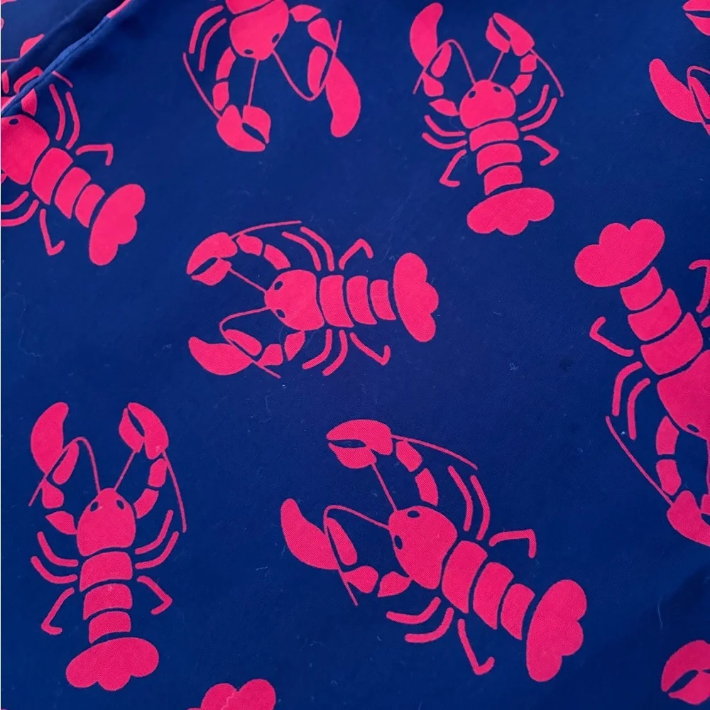 L.L. Bean Kids Navy Blue Pajama Bottoms with Red Lobster Print